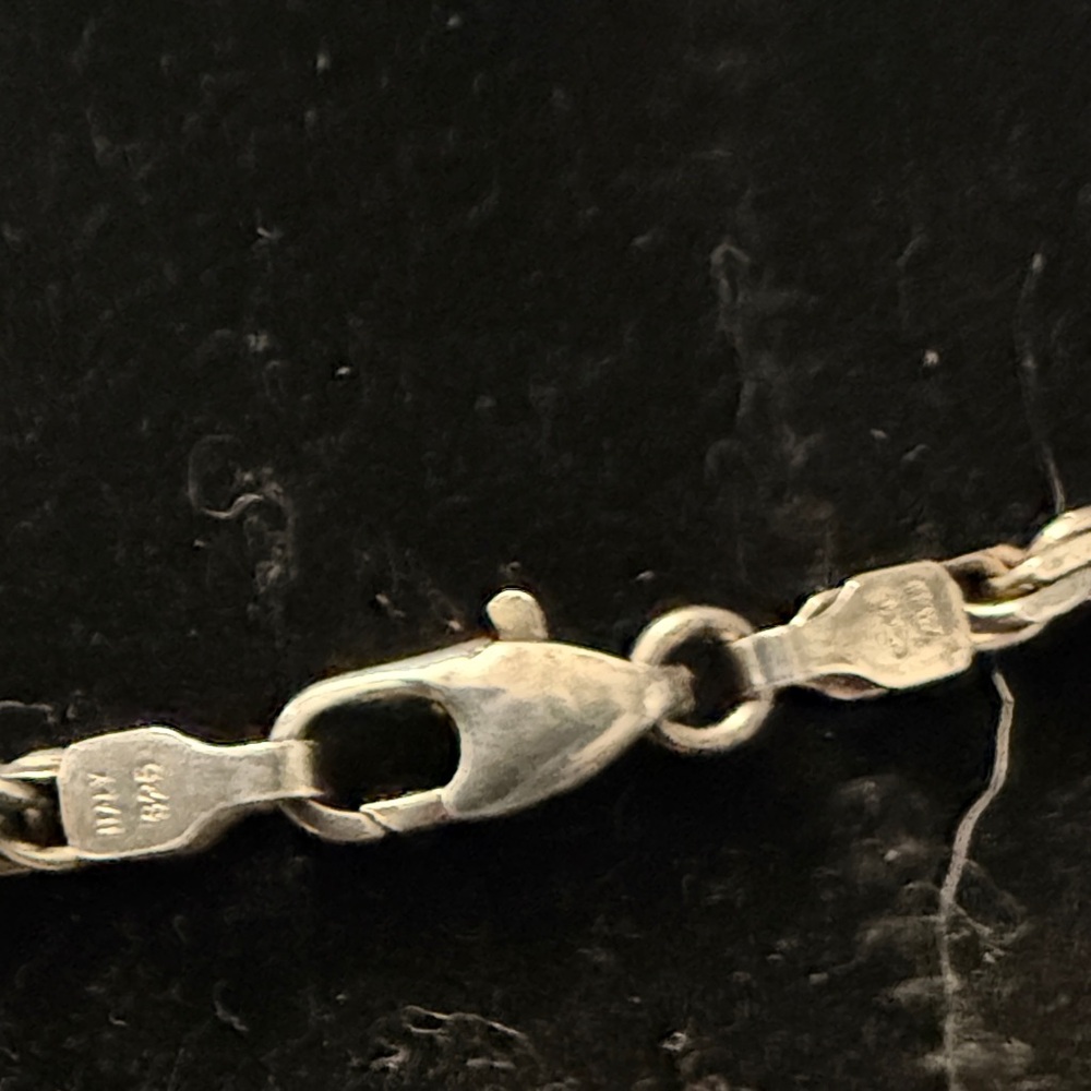 Women's Rope Chain Necklace - Polished Silver Finish - Picture 6 of 9